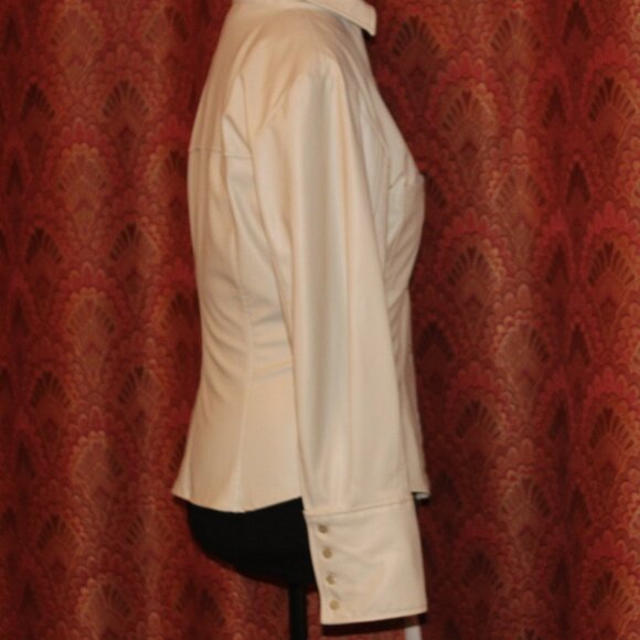 ZARA FAUX LEATHER SHIRT SHACKET NWT Tailored with Button Front-Lrg - Picture 3 of 11